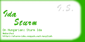 ida sturm business card